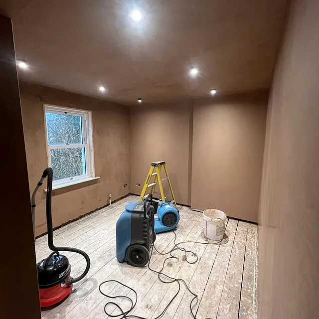 Bedrooms and Bathroom Refurbishment in Chilcompton - plastered room