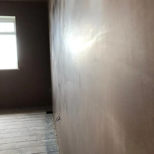 Complete refurbishment to a property in Leigh Upon Mendip - room after wall has been plastered