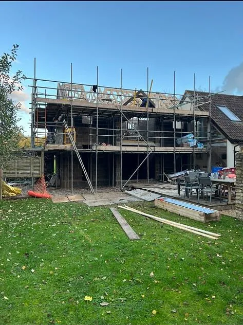 Double storey extension in Chilcompton, Somerset in progress