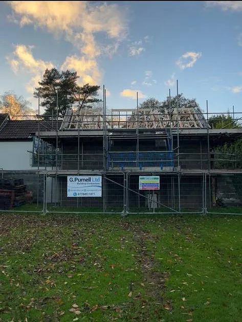 Double storey extension being built in Chilcompton Somerset