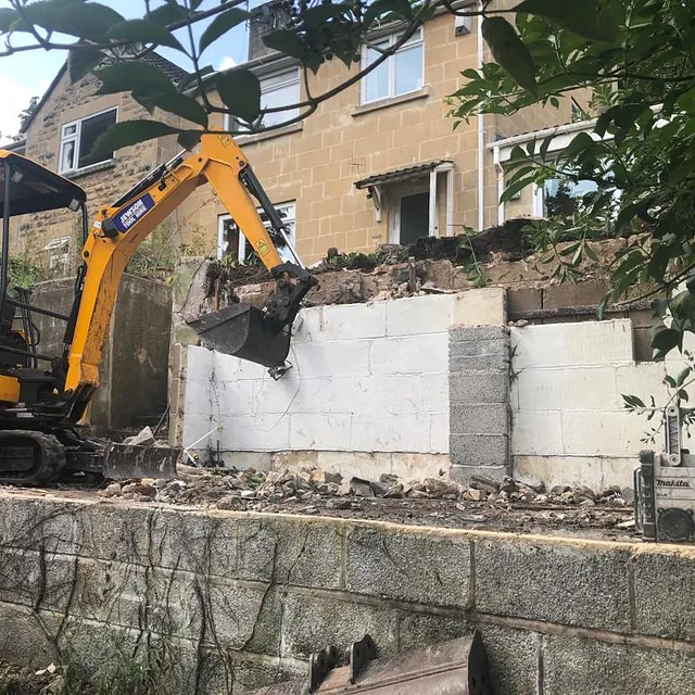 Garden Annexe with Roof Terrance in Bath - preparing land