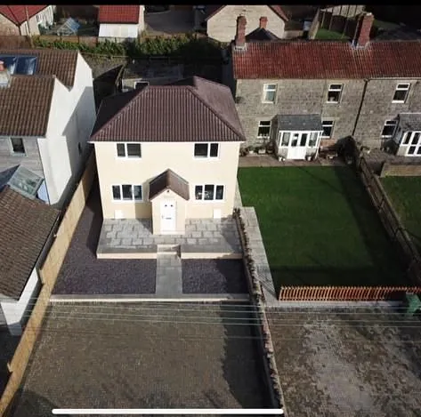 Three bedroom new build home in Oakhill - aerial view of new home