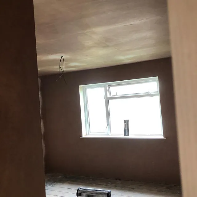 Complete refurbishment to a property in Leigh Upon Mendip - replastered room