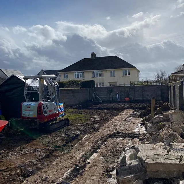 Double Storey Extension with Garden Room and Interior Alterations - ground being prepared