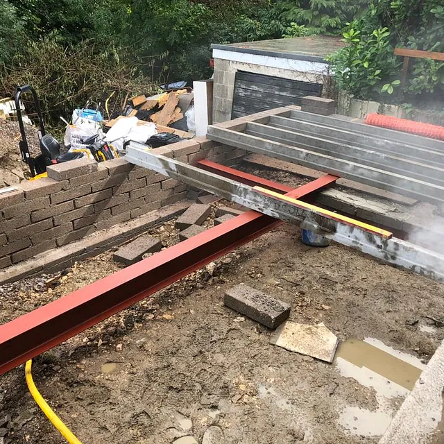 Garden Annexe with Roof Terrance in Bath - Preparing the base