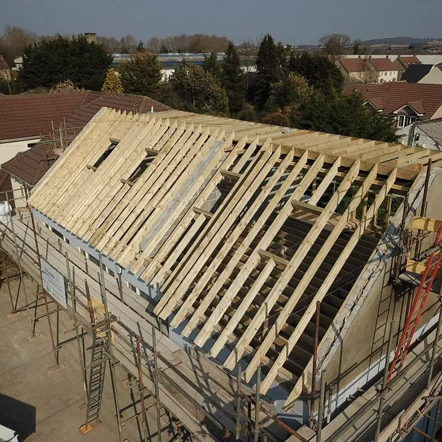 First floor roof extension at a property in Midsomer Norton - roof in progress